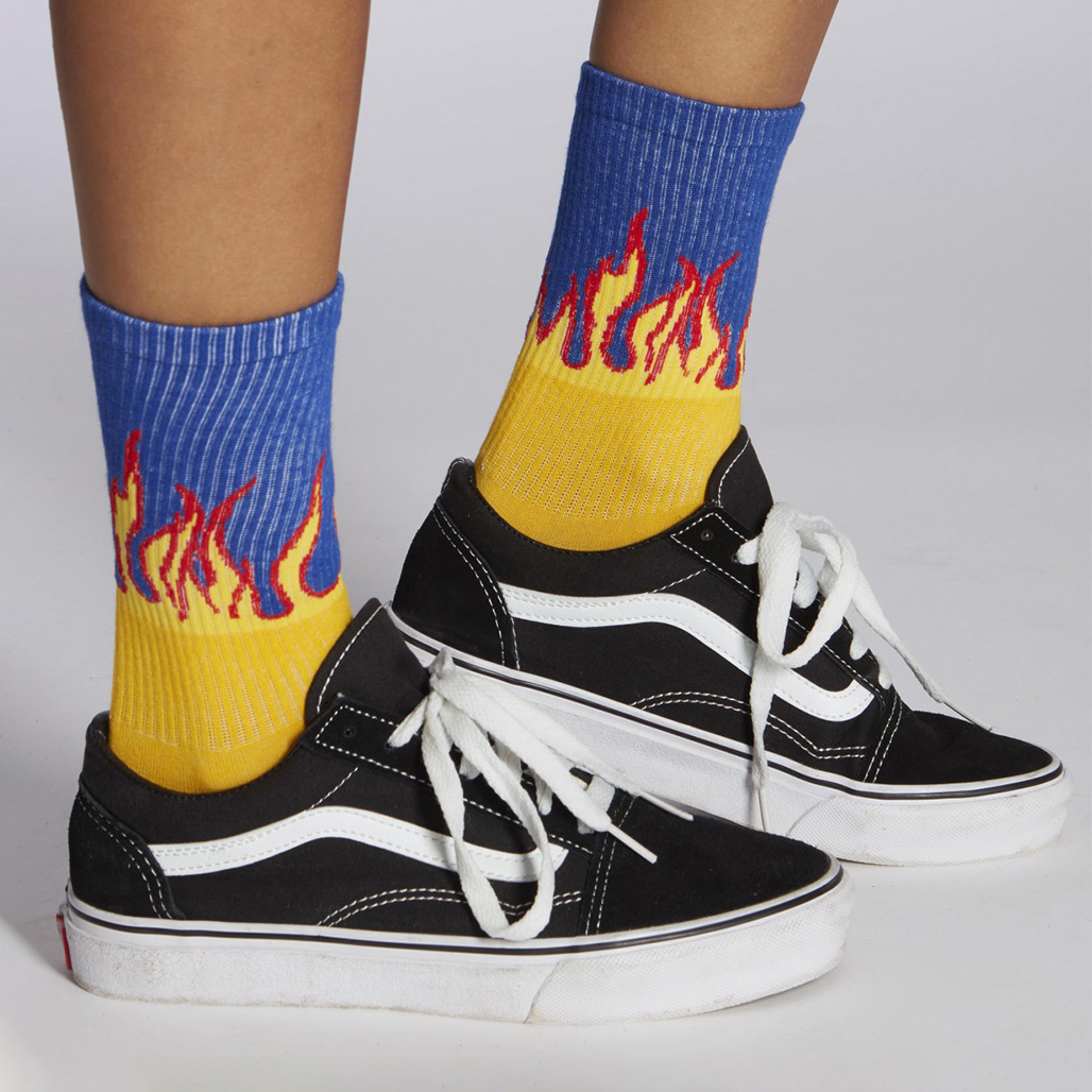 Wind Flame Socks In Tube Socks Pure Cotton Socks Hip-hop Street Skateboarding Socks